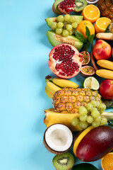 Assortment of exotic fruits.