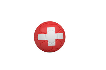 Digital png illustration of football with flag of switzerland on transparent background