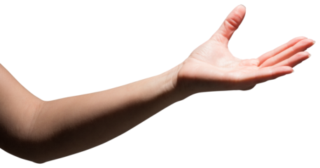 Digital png photo of hand of caucasian woman on transparent background