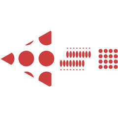 Digital png illustration of red shape pattern on transparent background