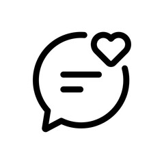 Simple Love Chat icon. The icon can be used for websites, print templates, presentation templates, illustrations, etc