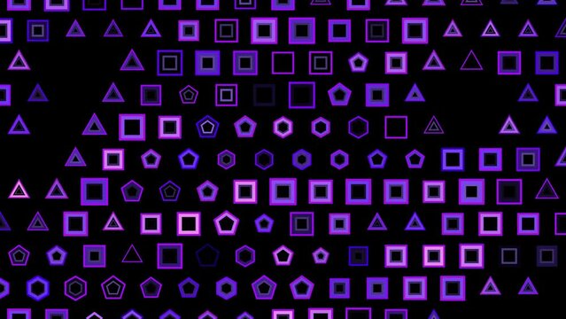 Looping abstract Blue color square animation.Screensaver. Blue triangle. 10 Sec Loop