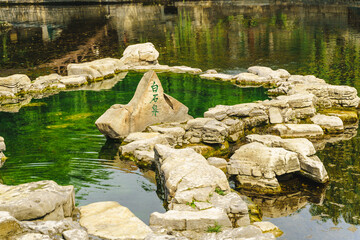 Summer Jinan moat Black tiger spring scenery