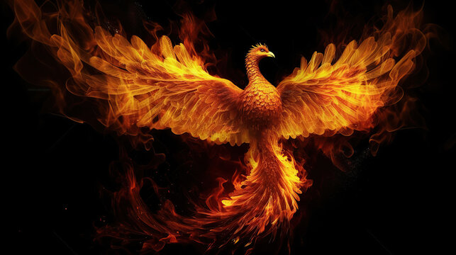 rising phoenix concept illustration 