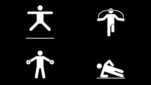 40 Animated Fitness Pictograms is a cool pack that includes lopped animated icons for creating interactive animations. 4K resolution and alpha channel
