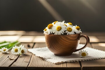 cup of tea with chamomile generated by AI tool
