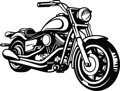 Cool Motorcycle Logo Monochrome Design Style