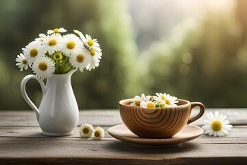 Obraz na płótnie Canvas cup of tea with chamomile
