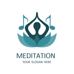Yoga Meditation Modern Flat Company Logo Vector Template