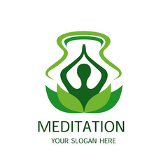 Yoga Meditation Modern Flat Company Logo Vector Template