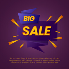 Big Sale Social Media Banner For Marketing Company Vector Template