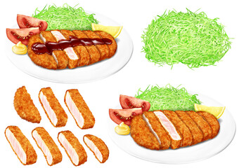 とんかつ トンカツ 豚カツ 洋食 キャベツの千切り