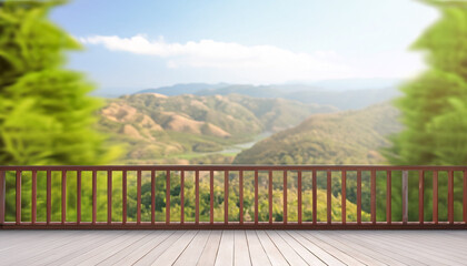 balcony and terrace of blur beautiful nature background
