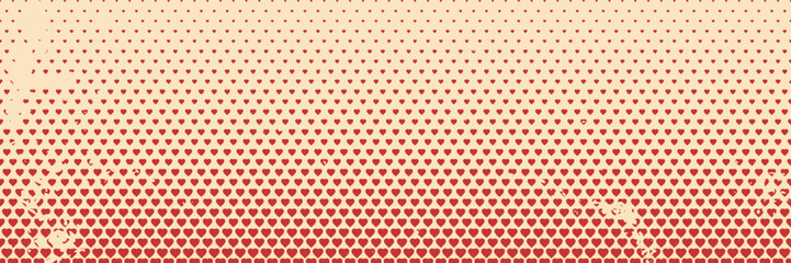 Horizontal red heart shape design for pattern and background, Retro vintage background