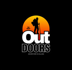 Explore The Outdoors Vintage T shirt design typography print ready template vector art. 