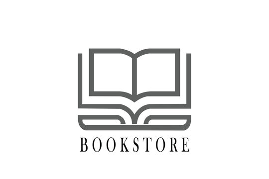 book logo with eps 10 outline image, suitable for use for bookstores and logos