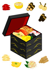 おせち三段※Affinity Designer作成svgファイル