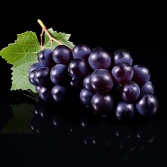 photo of a grape in black background