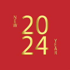 Happy new year 2024. Greeting of 2024 new year for card.