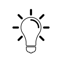 Lamp. Creative thinking. Idea vector icon. Flat design. 