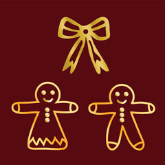 Holiday gingerbread cookie. Happy new year decoration. Merry christmas holiday. New year and xmas celebration.