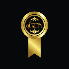 Luxury premium golden badge labels. premium quality. vector illustration