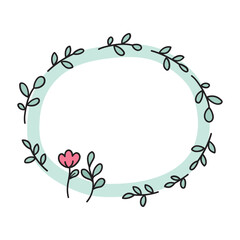 Cute handdrawn frame. Colorful doodle frame