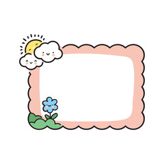 Cute handdrawn frame. Colorful doodle frame