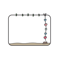 Cute handdrawn frame. Colorful doodle frame