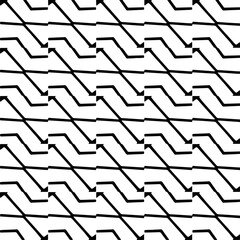 Vector pattern in geometric ornamental style. Black and white color.Seamless repeat pattern.Simple geo all over print block for apparel textile, ladies dress, fashion garment, digital wall paper.