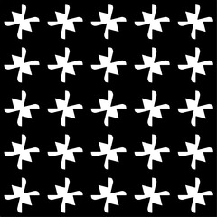 Vector pattern in geometric ornamental style. Black and white color.Seamless repeat pattern.Simple geo all over print block for apparel textile, ladies dress, fashion garment, digital wall paper.