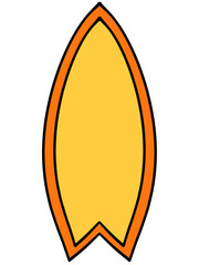 サーフィンのサーフボードのイラスト素材