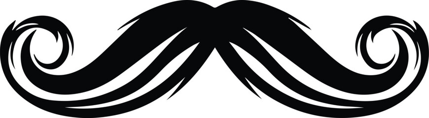 Mustache Logo Monochrome Design Style