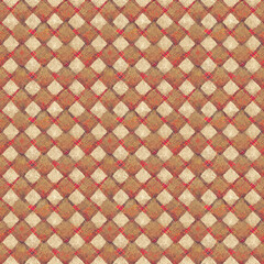 Abstract seamless checkered pattern. Background, texture, fabric, plaid, wrapping paper, brown