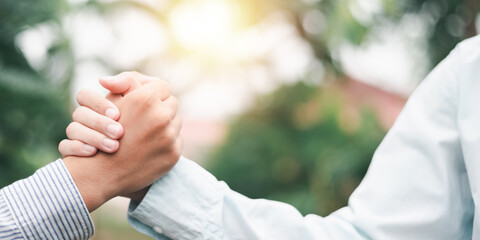 Businessmen shaking hands to indicate a business deal,successful contract management of the company,signing an agreement,business partner,New opportunities for the future of the industry,joint venture