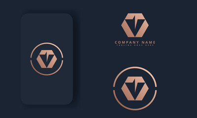 Luxury Gold Line Logo Design With Simple And Modern Shape Triangle Abstract Logo
