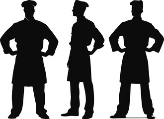 chef standing silhouettes