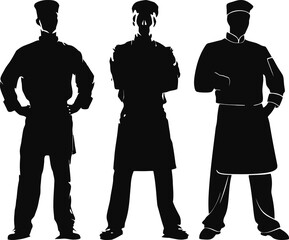 silhouette of chef standing with style