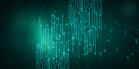 Fototapeta premium 2d illustration Abstract futuristic electronic circuit technology background
