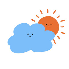 Cute cloud cartoon hand dawn