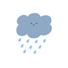 Cute cloud cartoon hand dawn