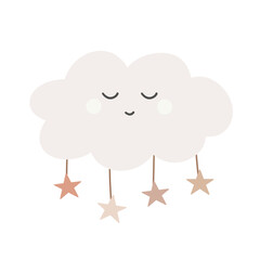 Cute cloud cartoon hand dawn