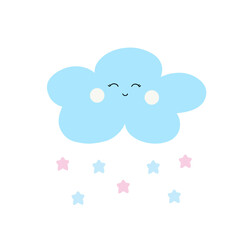 Cute cloud cartoon hand dawn