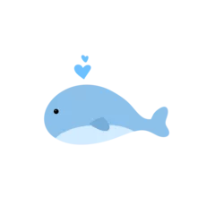 Foto op Plexiglas Hand drawn cute whale doodle © jajam_e