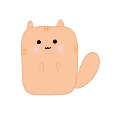 cute orange cat hand drawn