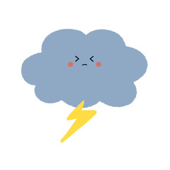 Cute cloud weather hand drawn.