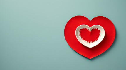 red heart on wood background