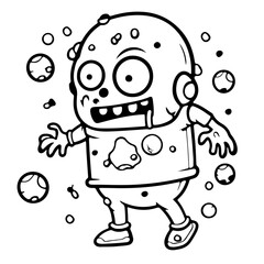 Ghost halloween, outline vector illustration.