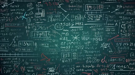 Fototapeta premium An abstract chalkboard scribble background. Artistic perspective on thought processes. Generative AI