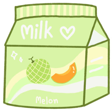 The milk box drawing depicts a classic rectangular-shaped milk carton